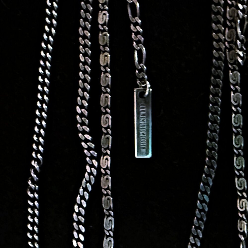 ANN DEMEULEMEESTER Gunmetal Silver-Tone Chain Link Shoulder Grazing Earrings - Picture 9 of 10